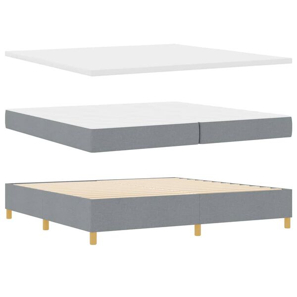 vidaXL Boxspringbed met matras Lichtgrijs 200 x 200 cm Stof