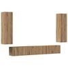 vidaXL Tv-wandkasten 4 st bewerkt hout artisanaal eikenkleurig