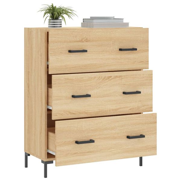 vidaXL Dressoir 69,5x34x90 cm bewerkt hout sonoma eikenkleurig