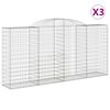 vidaXL Schanskorven 3 st gewelfd 300x50x140/160 cm ijzer
