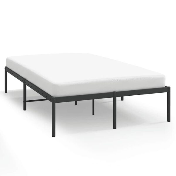 vidaXL Bedframe metaal zwart 135x190 cm