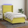 vidaXL Boxspring met matras en LED stof groen 80x200 cm