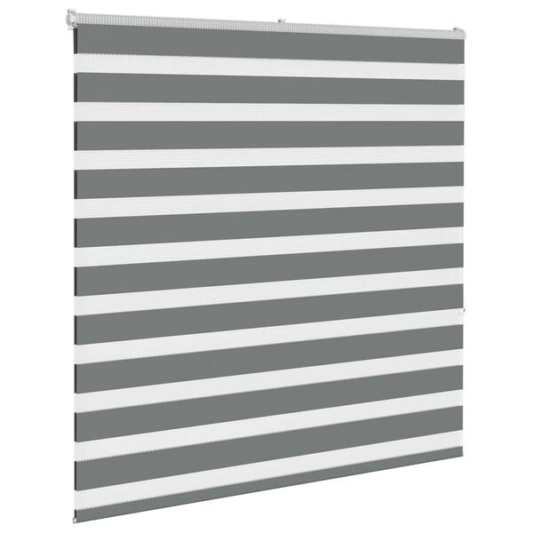 vidaXL Zebra rolgordijn 140x150 cm stofbreedte 135,9 cm donkergrijs