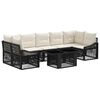 vidaXL Tuinbankenset 8 st Zwart en Cream Wit poly rattan
