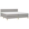 vidaXL Boxspring met matras en LED stof lichtgrijs 200x200 cm