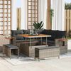 vidaXL Tuin Sofa Set 8 pcs Grijs Poly rattan en gepoedercoat staal