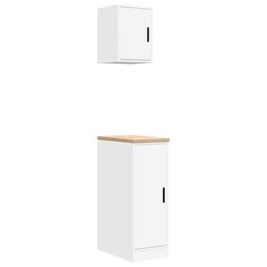vidaXL Garagekasten 2 st spaanplaat wit