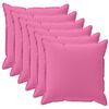 vidaXL Kussensloop 6 st HOUTEN Roze 45 x 45 cm Polyester