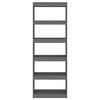 vidaXL Boekenkast/kamerscherm 60x30x167,5 cm massief grenenhout grijs