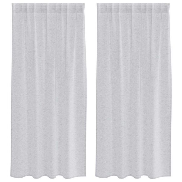 vidaXL Voile Gordijn 2 pcs Lichtgrijs 175 x 140 cm Polyester