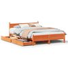 vidaXL Bed met matras massief grenenhout wasbruin 140x190 cm