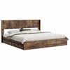 vidaXL Bedframe met opbergruimte en hoofdbord Gerookt eiken