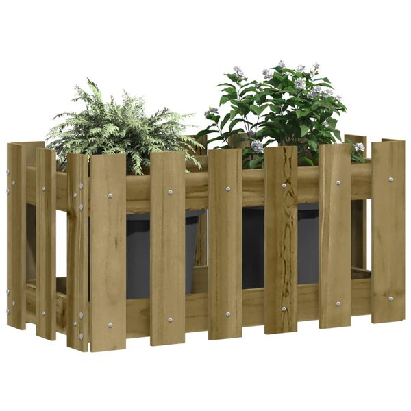 vidaXL Plantenbak met hekontwerp 60x30x30 cm ge&iuml;mpregneerd grenenhout