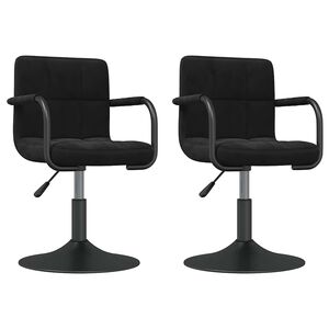 vidaXL Eetkamerstoelen draaibaar 2 st fluweel zwart