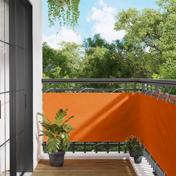 vidaXL Balkon Scherm Oranje 75 x 200 cm PU gecoat oxford alu