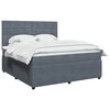 vidaXL Boxspring met matras fluweel donkergrijs 180x200 cm