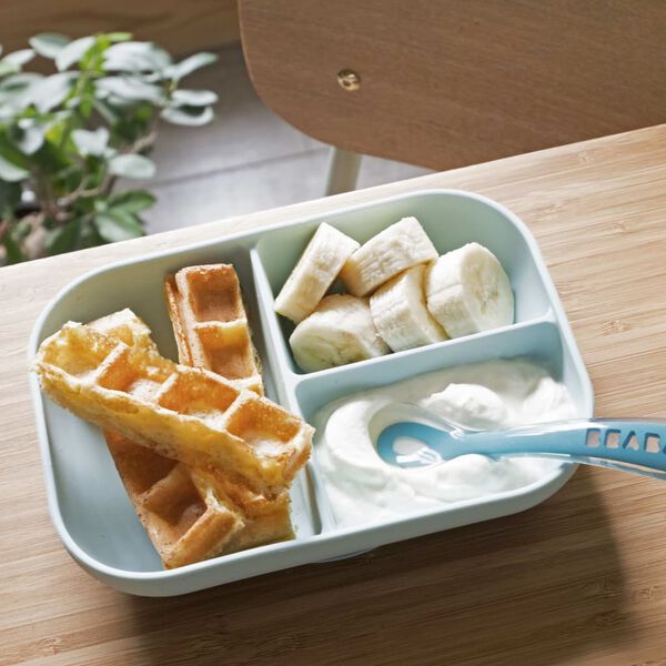 Beaba 2-delige Babybordenset siliconen blauw