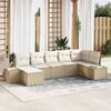 vidaXL Tuin Sofa Set met kussen 7 pcs Beige poly rattan
