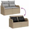 vidaXL Tuin Sofa Set met kussen 9 pcs beige en lichtgrijs Poly riet