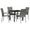 vidaXL Tuin eettafelset 5 st Grijs Gepoedercoat staal