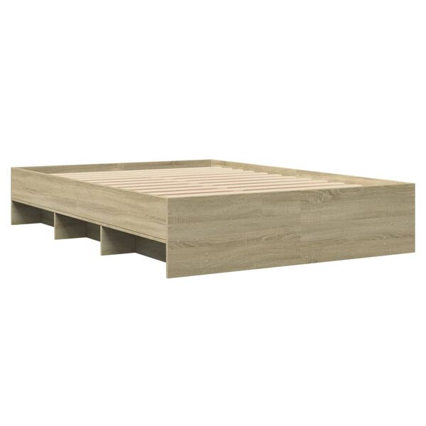 vidaXL Bedframe zonder matras hout sonoma eikenkleurig 140x190 cm