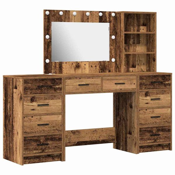 vidaXL Plafondtafel met lade 3 pcs Bruin 40 x 41 x 135 cm Bewerkt hout