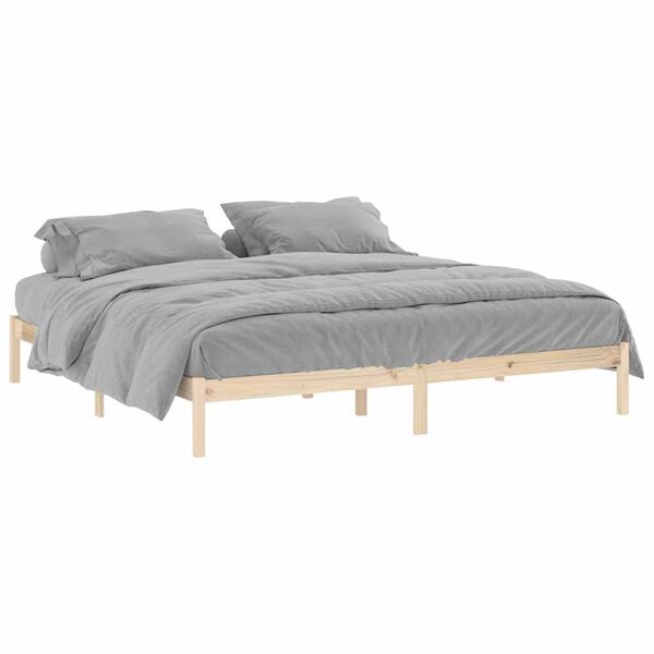 vidaXL Bedframe zonder matras massief grenenhout 193x203 cm kingsize
