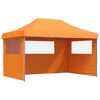 vidaXL Partytent inklapbaar pop-up met 3 zijwanden oranje