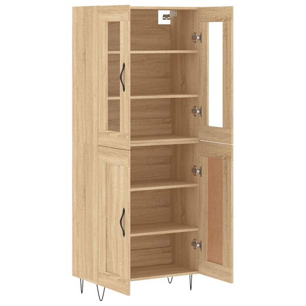 vidaXL Hoge kast 69,5x34x180 cm bewerkt hout sonoma eikenkleurig