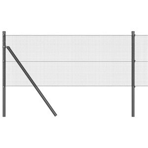 vidaXL gelast draadhek met grondbevestiging 10 x 0,4 m Grijs Mesh