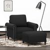 vidaXL Fauteuil met voetenbank 60 cm fluweel zwart
