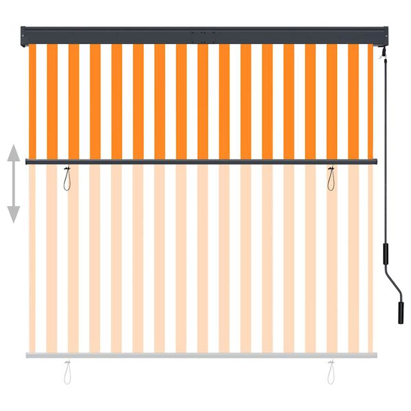 vidaXL Rolgordijn voor buiten 160x250 cm wit en oranje