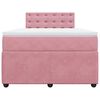 vidaXL Boxspring met matras fluweel roze 120x200 cm