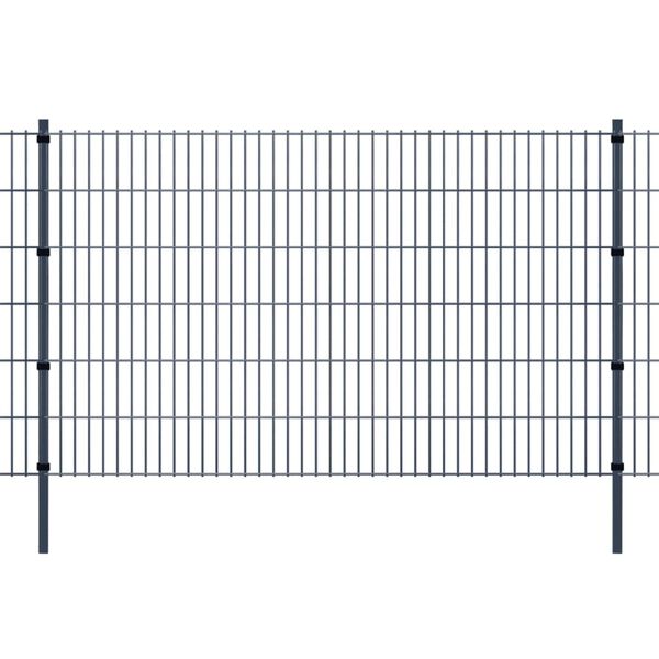 vidaXL Schuttingpalen 20 st 170 cm gegalvaniseerd staal grijs