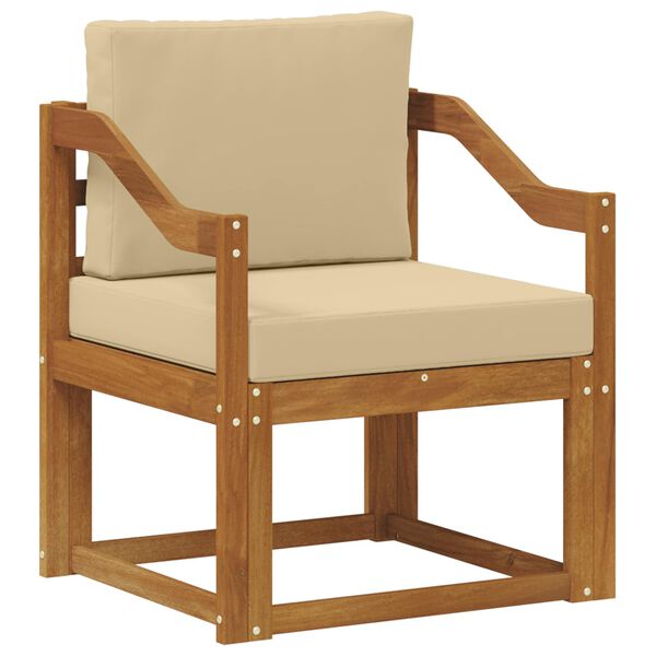 vidaXL Tuinbank Massief Acaciahout en Polyester Naturel