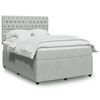 vidaXL Boxspring met matras fluweel lichtgrijs 160x200 cm