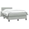 vidaXL Boxspring met matras fluweel lichtgrijs 120x210 cm