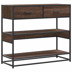 vidaXL Wandtafel 90x35x80 cm bewerkt hout bruin eikenkleur