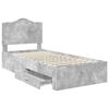 vidaXL Bedframe met hoofdeinde Beton Grijs 90 x 190 cm Bewerkt hout