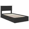 vidaXL Opslag bed met hoofdeinde Zwart 100 x 200 cm Bewerkt hout