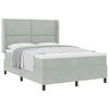 vidaXL Boxspringbed met hoofdeinde Lichtgrijs 140 x 200 cm Fluweel