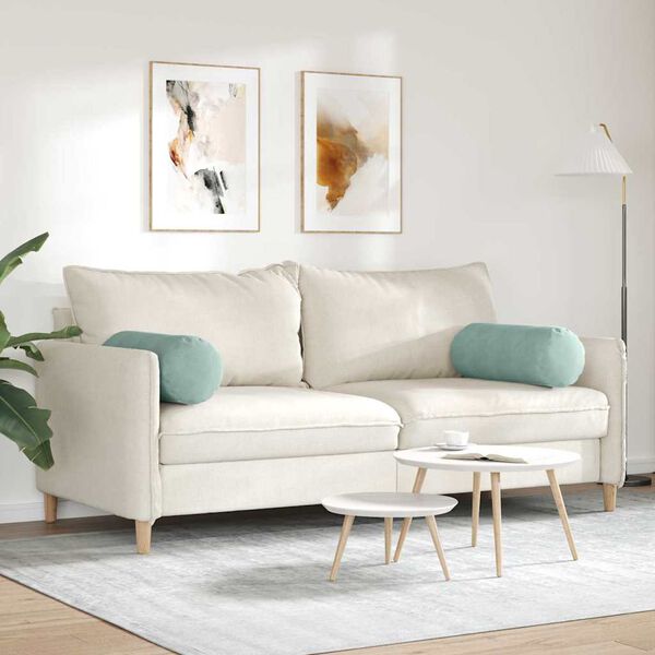 vidaXL Bolster Kussens 2 stuks Zeegroen Ø 25 x 70 cm Cordstof