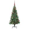vidaXL Kunstmatig Voorverlicht Kerstboom Groen 150 cm PVC en Metaal