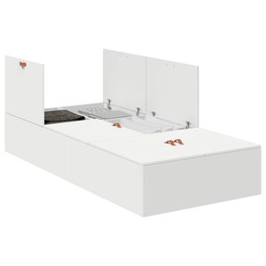 vidaXL Opbergbedframe met opslag Wit 90 x 200 cm Bewerkt hout