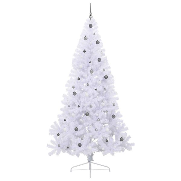 vidaXL Kunstkerstboom met 300 LED Wit 240 cm PVC en staal