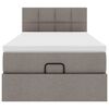 vidaXL Bed poef met matras en LED's 90x200 cm stof taupe