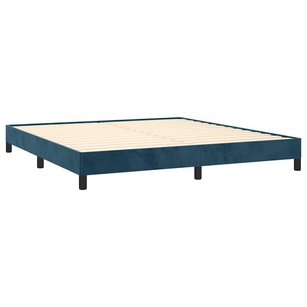 vidaXL Bedframe zonder matras 180x200 cm fluweel donkerblauw