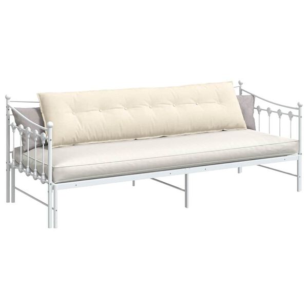 vidaXL Rugkussen Cr&egrave;me 200 x 50 cm Cordstof