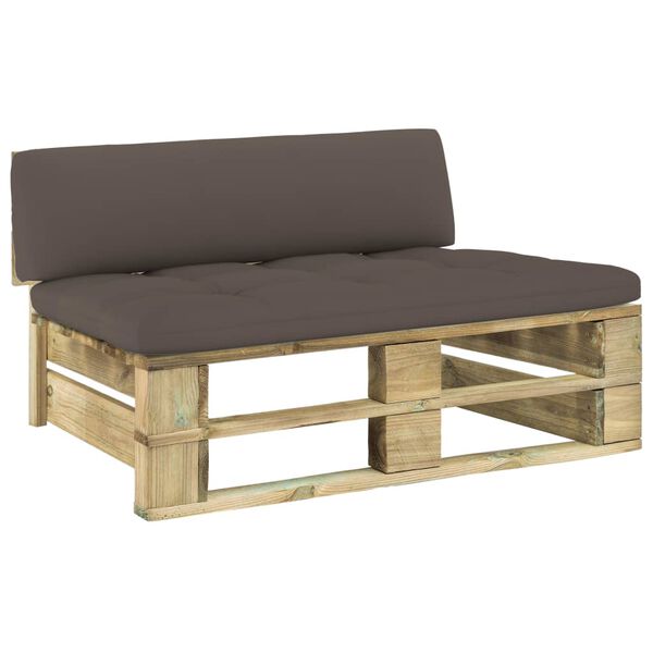 vidaXL Tuinmiddenbank pallet groen ge&iuml;mpregneerd grenenhout