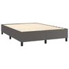 vidaXL Boxspring met matras en LED kunstleer grijs 140x190 cm